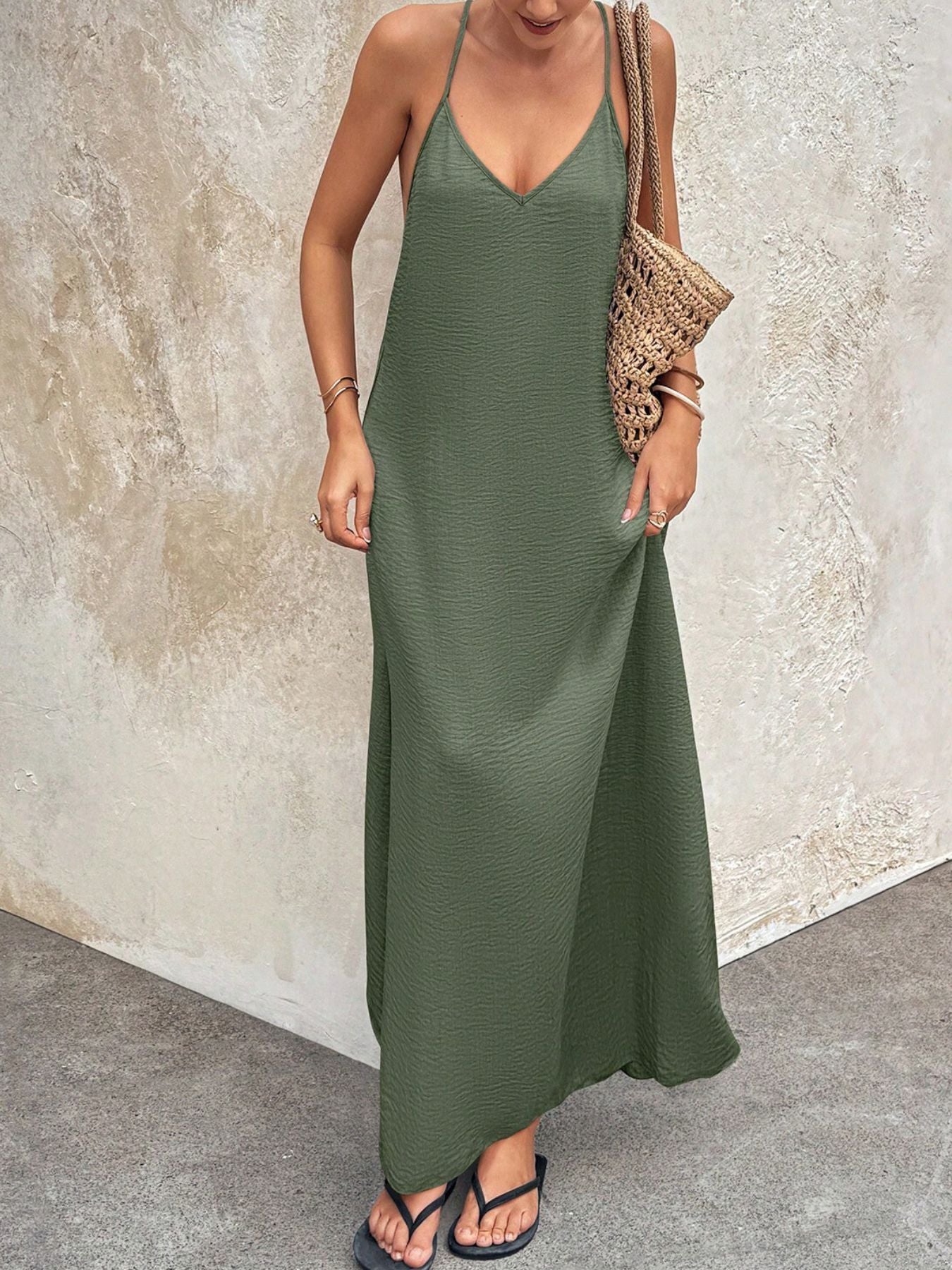 V-Neck Maxi Cami Dress