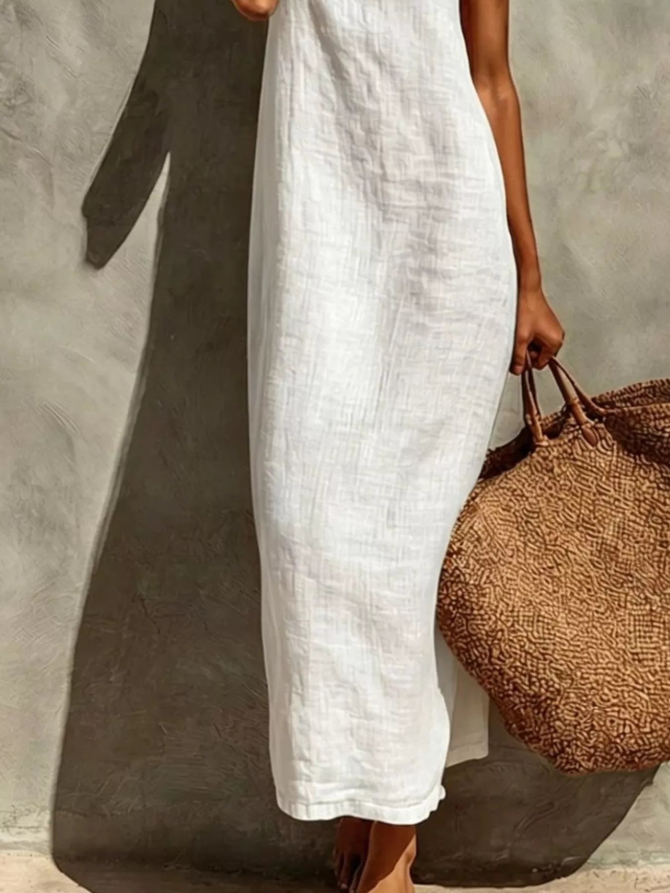 Sleeveless Linen Casual Maxi Dress