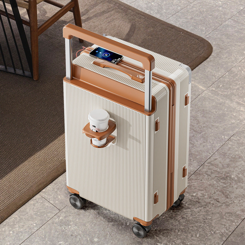 20 Inch 24 Inch Wide Handle Luggage, Silent Rotating Wheel Travel Luggage, Durable Password Lock Carry On Luggage