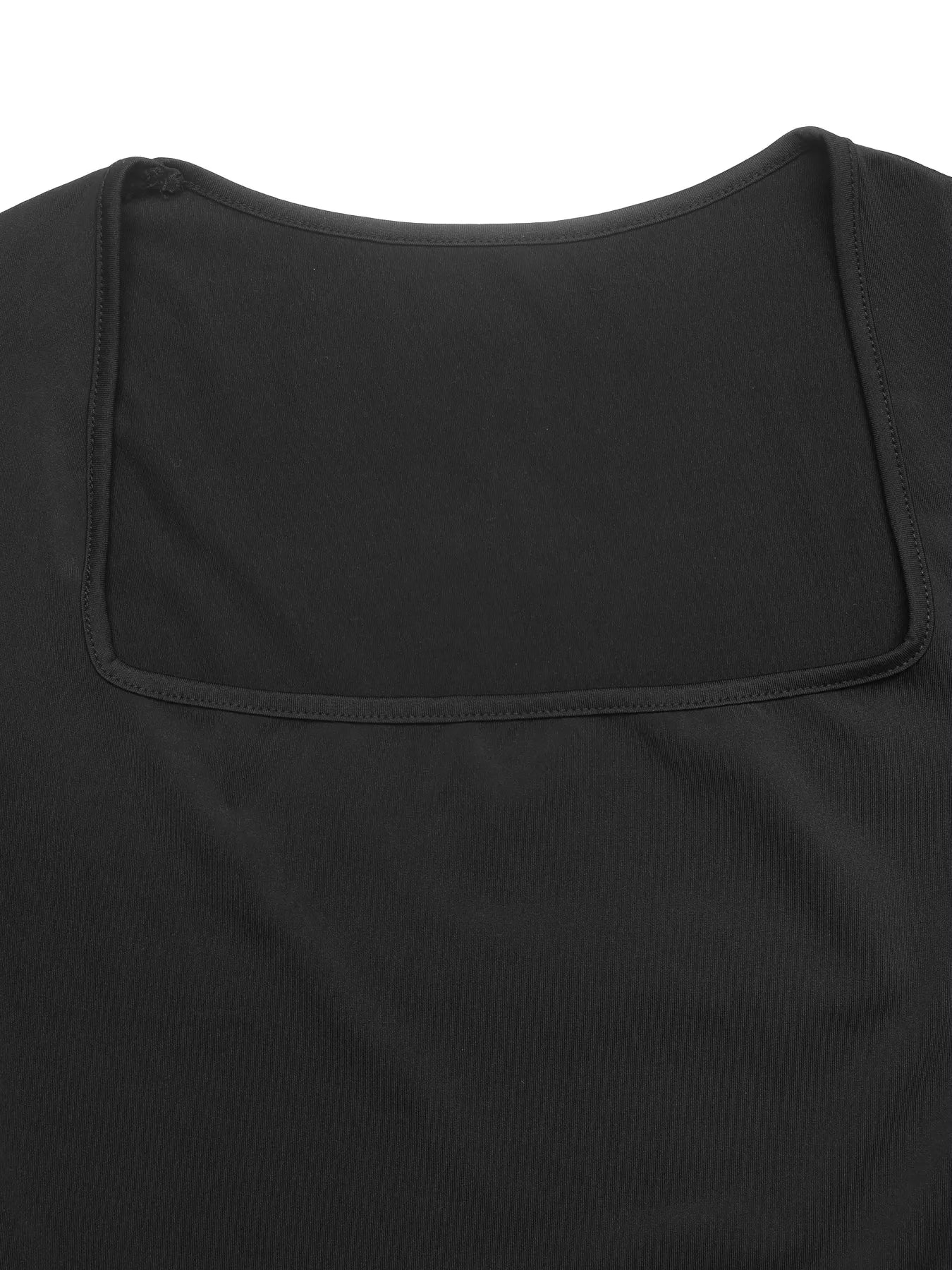 Square Neck Long Sleeve Bubble Hem Dress