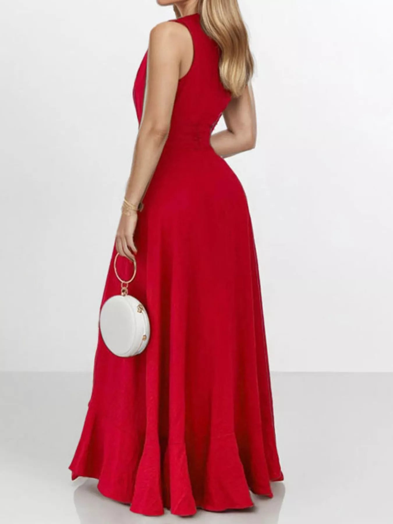 Full Size Ruffled High-Low Maxi Dress Plus Size