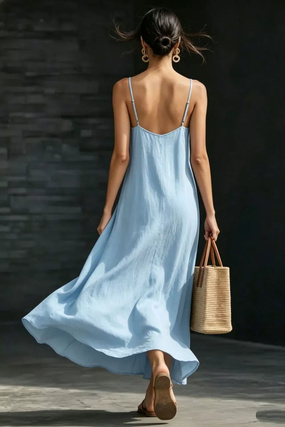 Slit V-Neck Maxi Dress