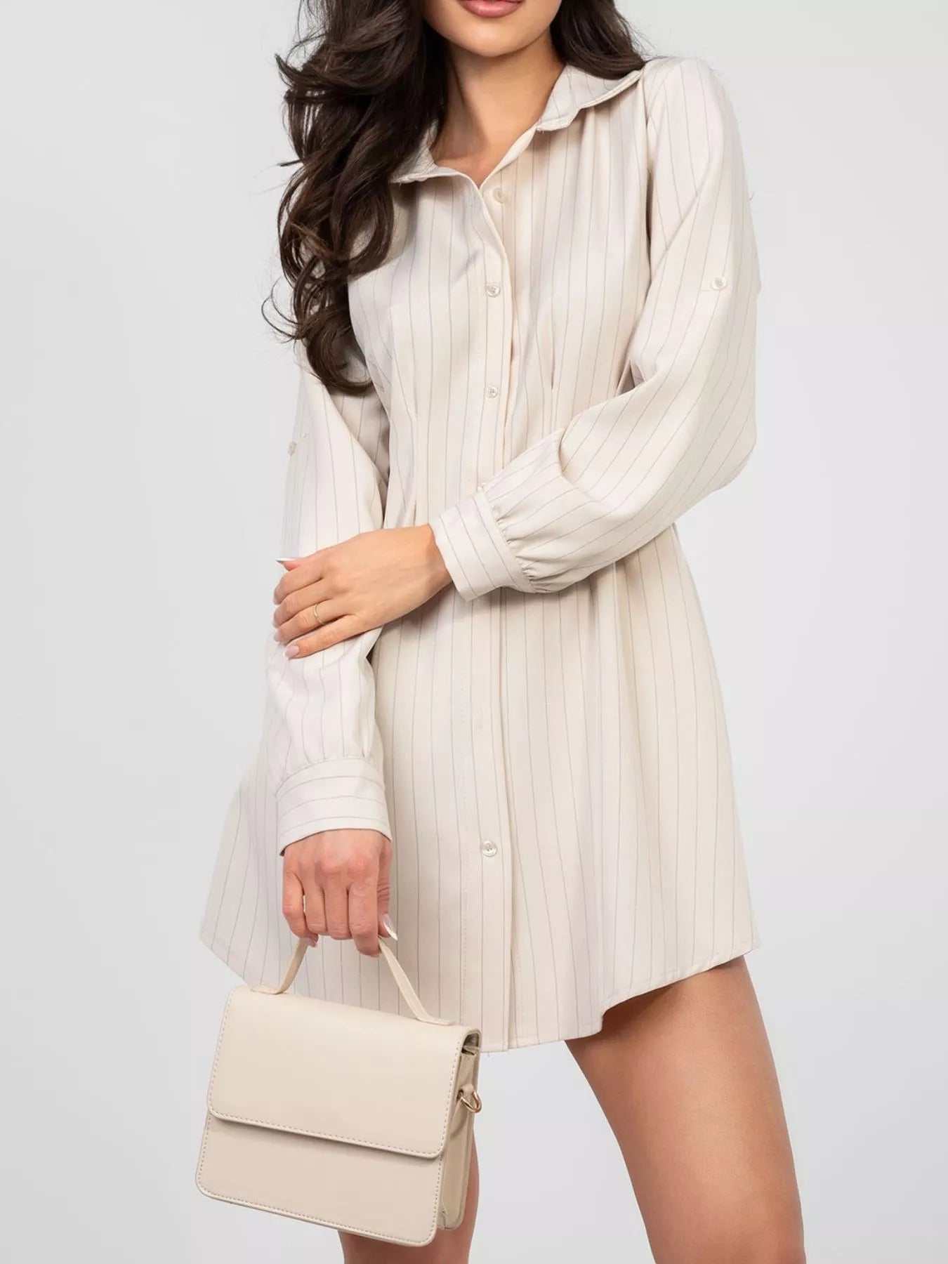Striped Button-Down Mini Dress