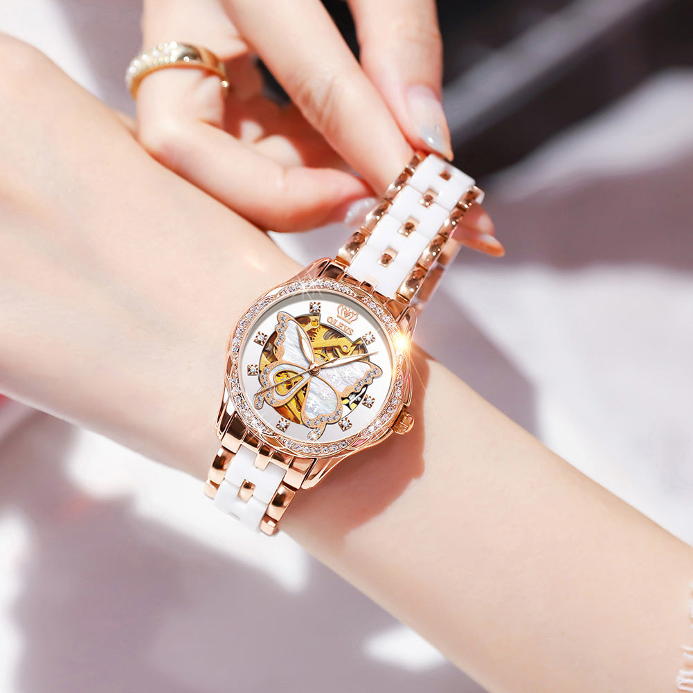 Ladies Automatic Mechanical Watch & Bracelet Gift Set