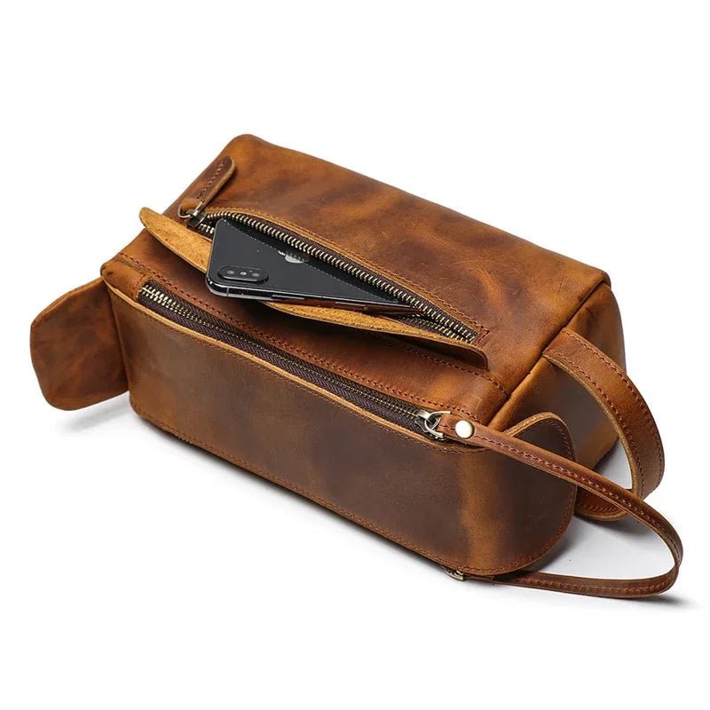Dado Leather Dopp Kit | Handmade Leather Toiletry Bag - Overture Gifts