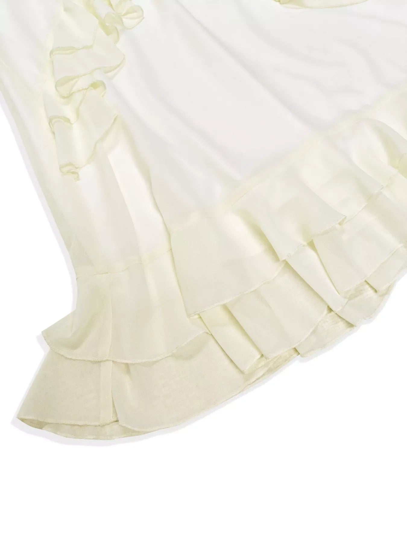 Ruffle Trimmed Long Sleeve Mini Dress