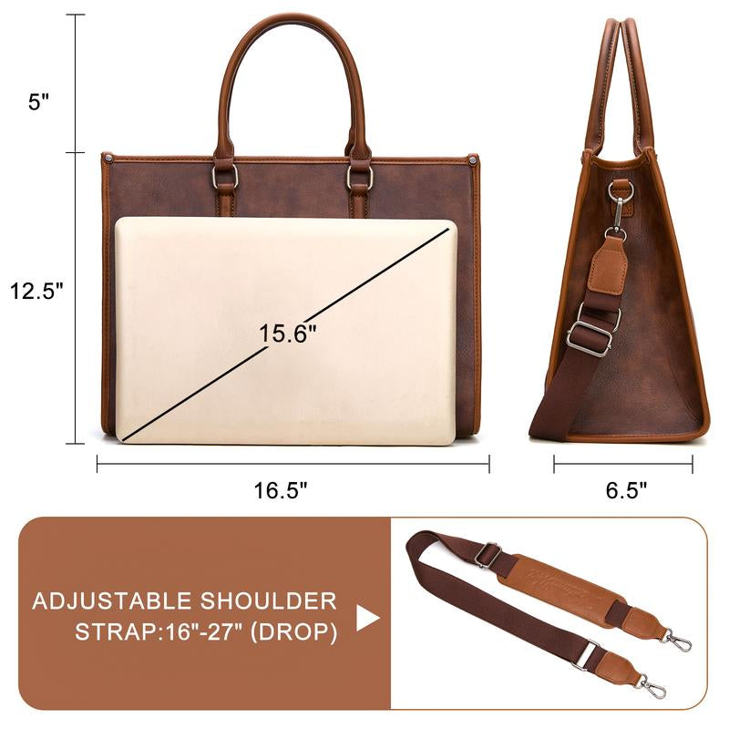 Montana West Laptop Tote Bag for Women 15.6 Inch Waterproof Leather Computer Bags Business Office Work Briefcase