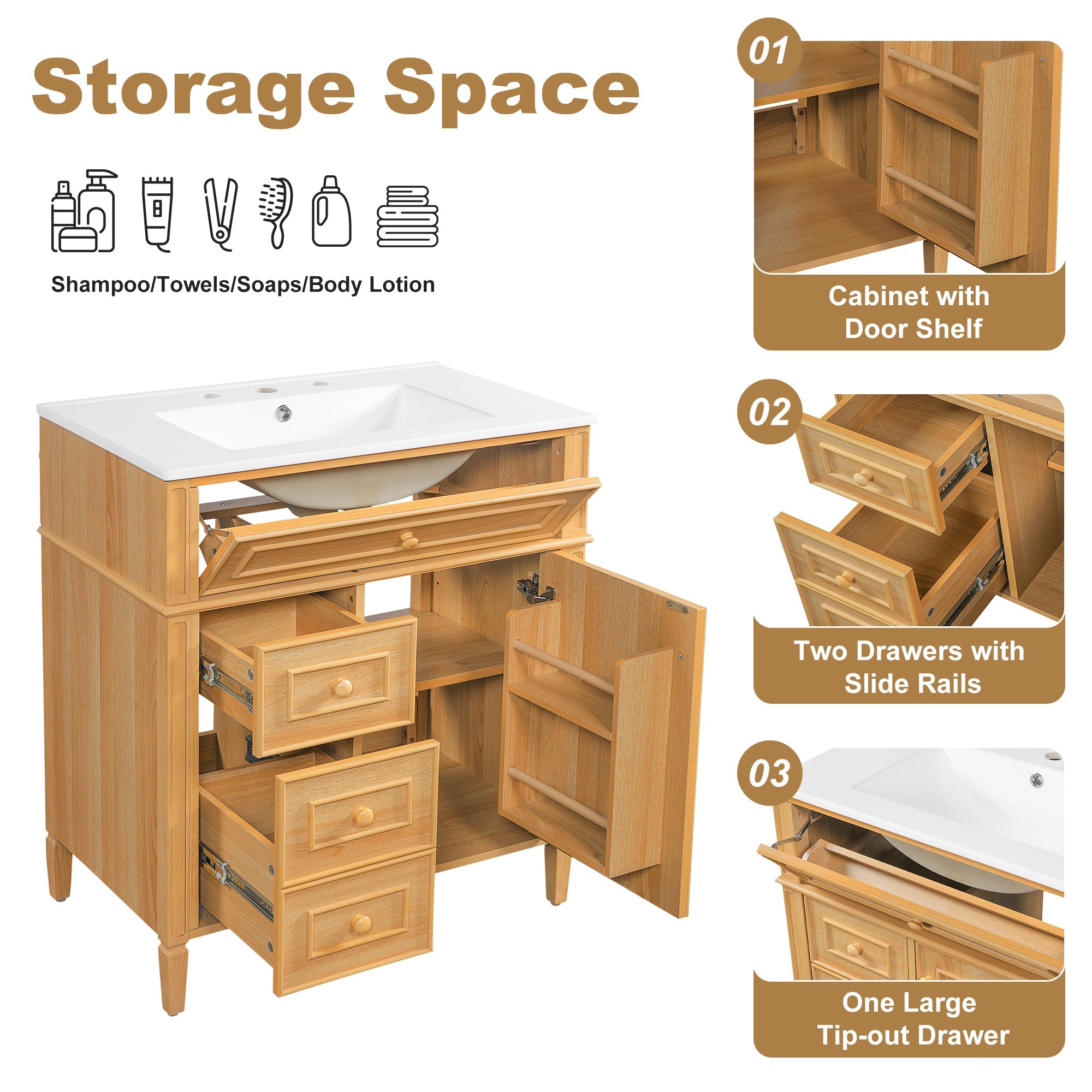 30" Bathroom Vanity with Sink