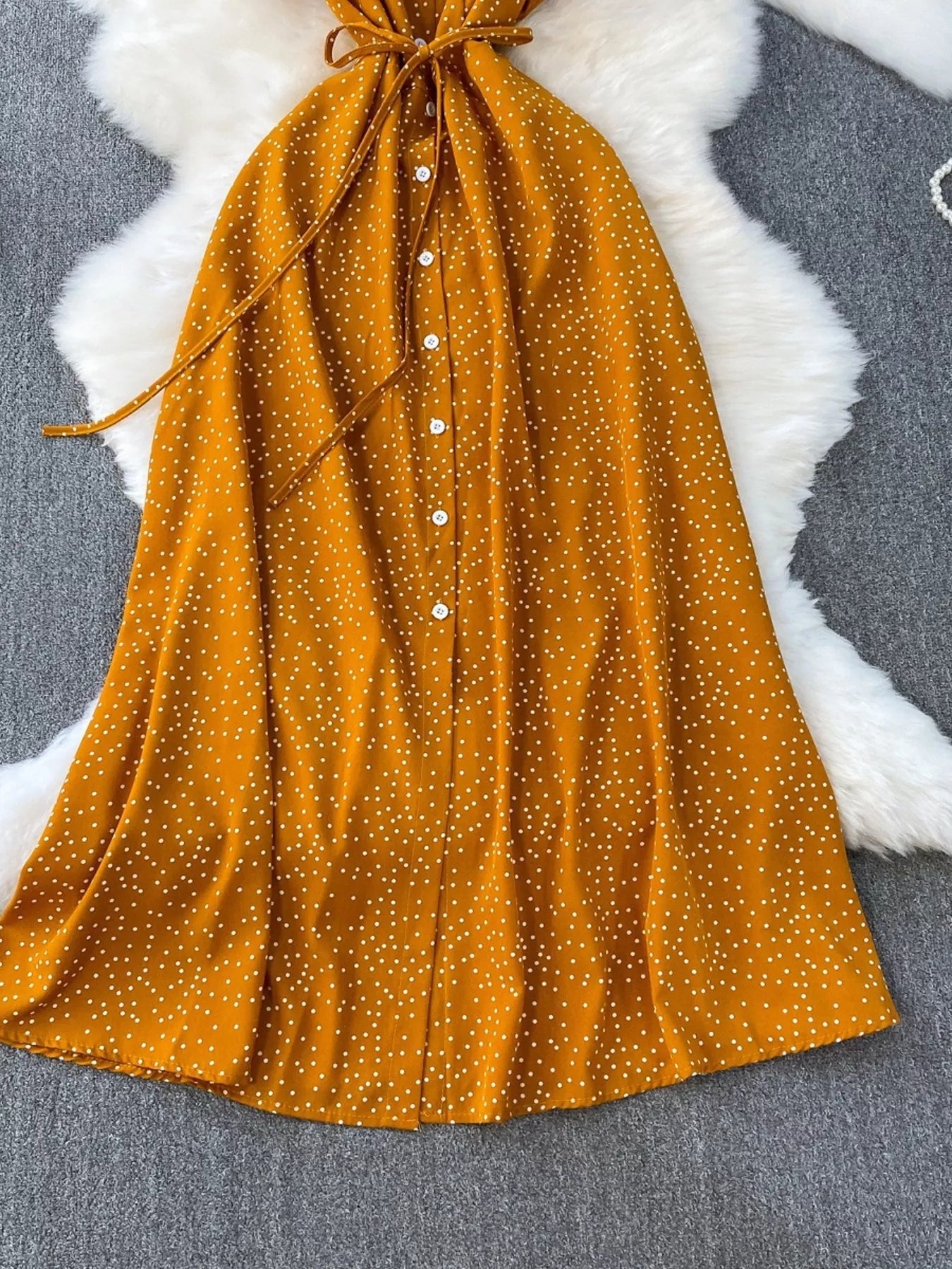 Polka Dot Button-Down Dress