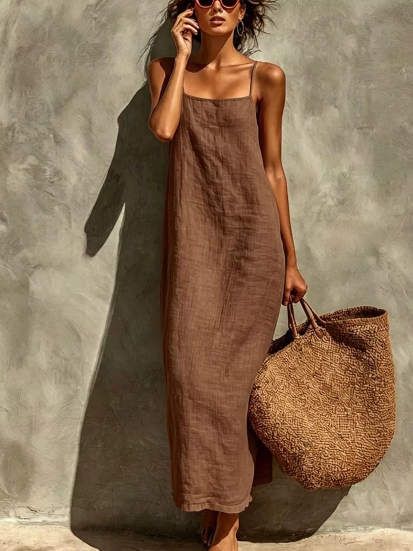 Sleeveless Linen Casual Maxi Dress