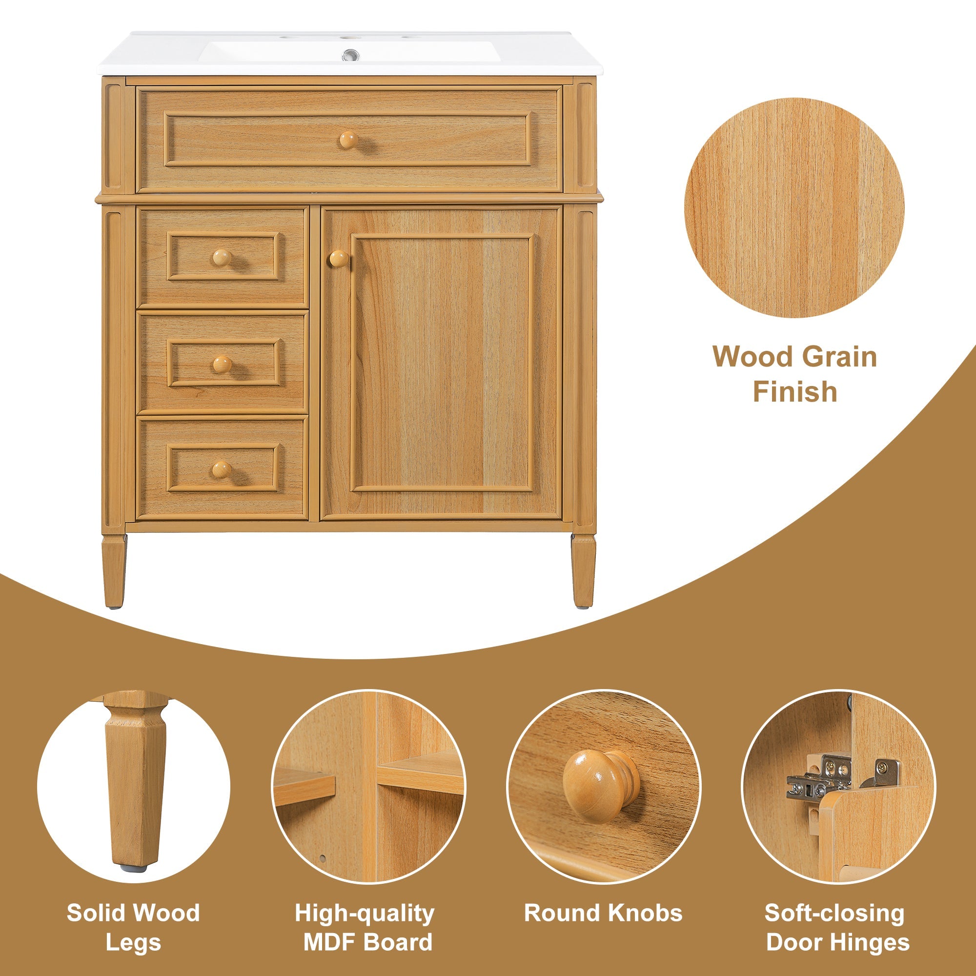 30" Bathroom Vanity with Sink