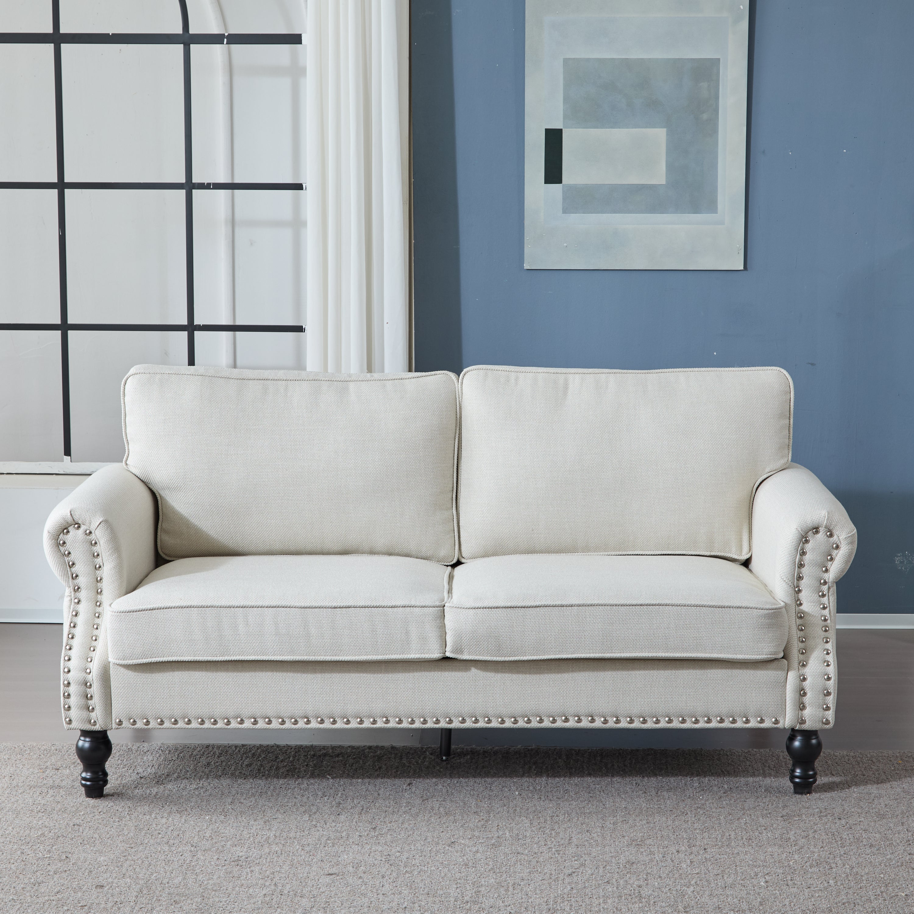 68 Inch Nailhead Trim Couches for Living Room