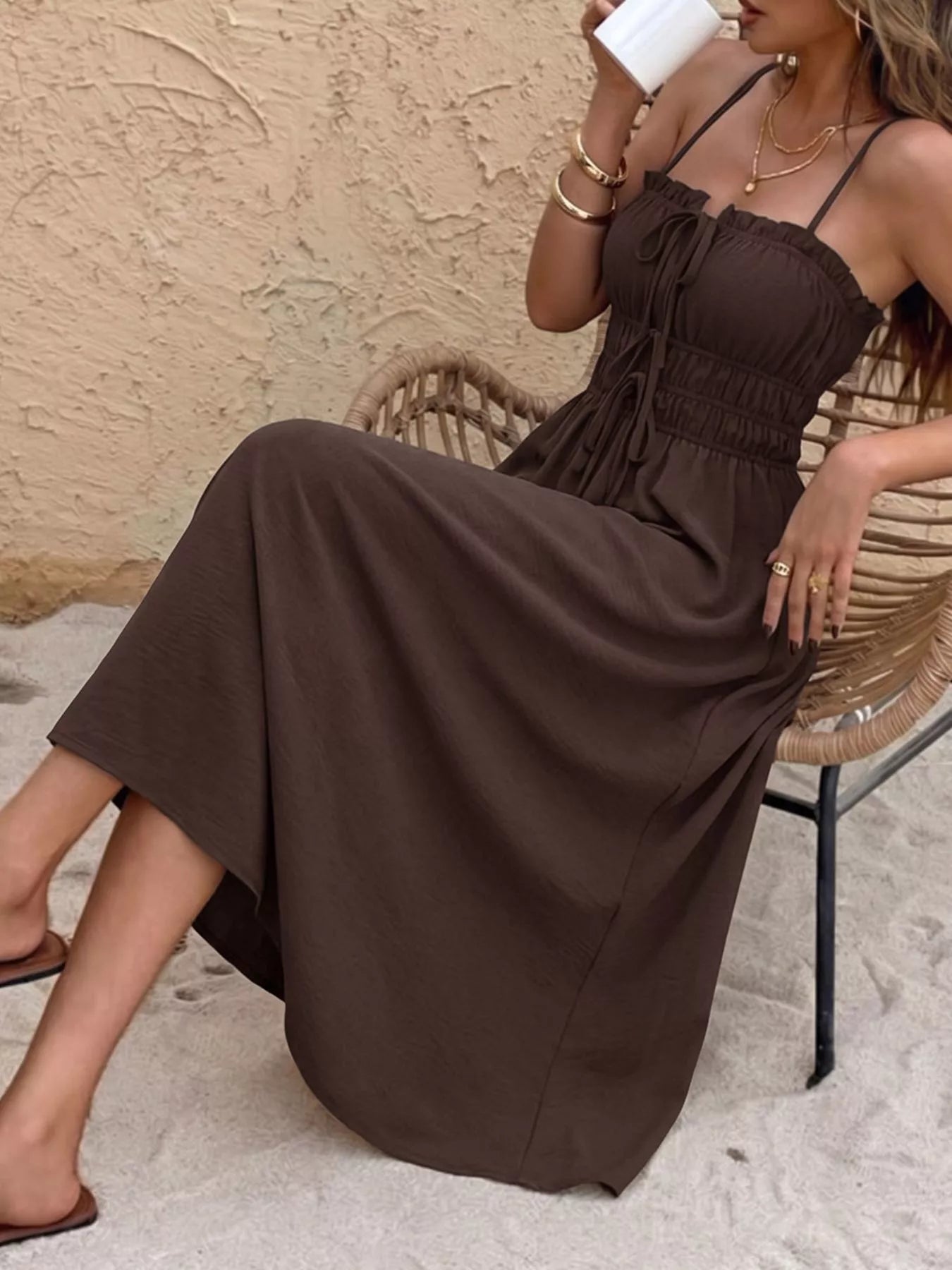 Tie-Front A-Line Dress
