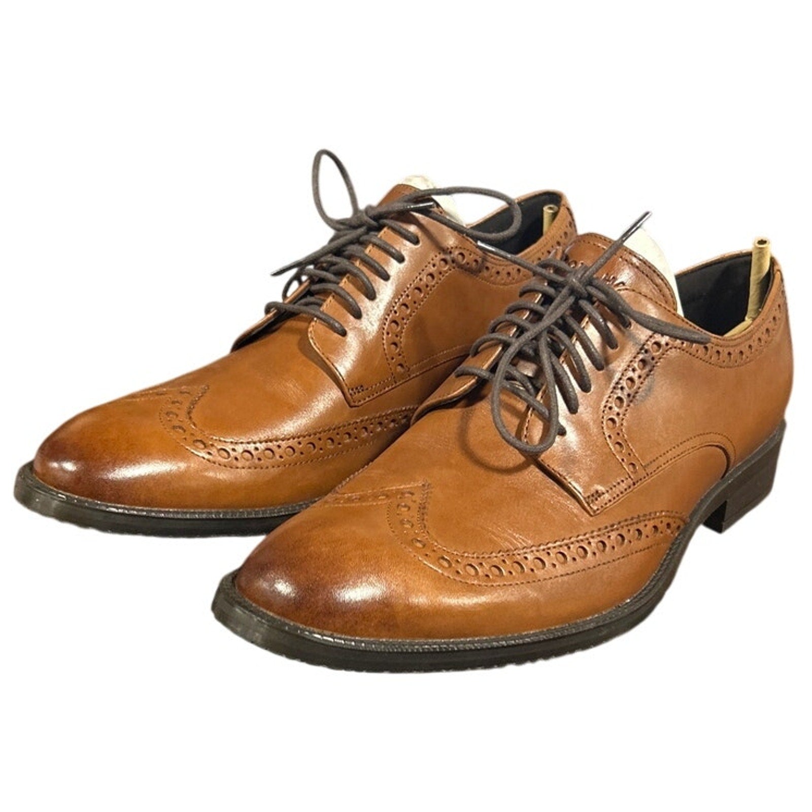 New In Box Cole Haan Men Size 8 British Tan Leather Wing Oxford Grand 360 Shoes