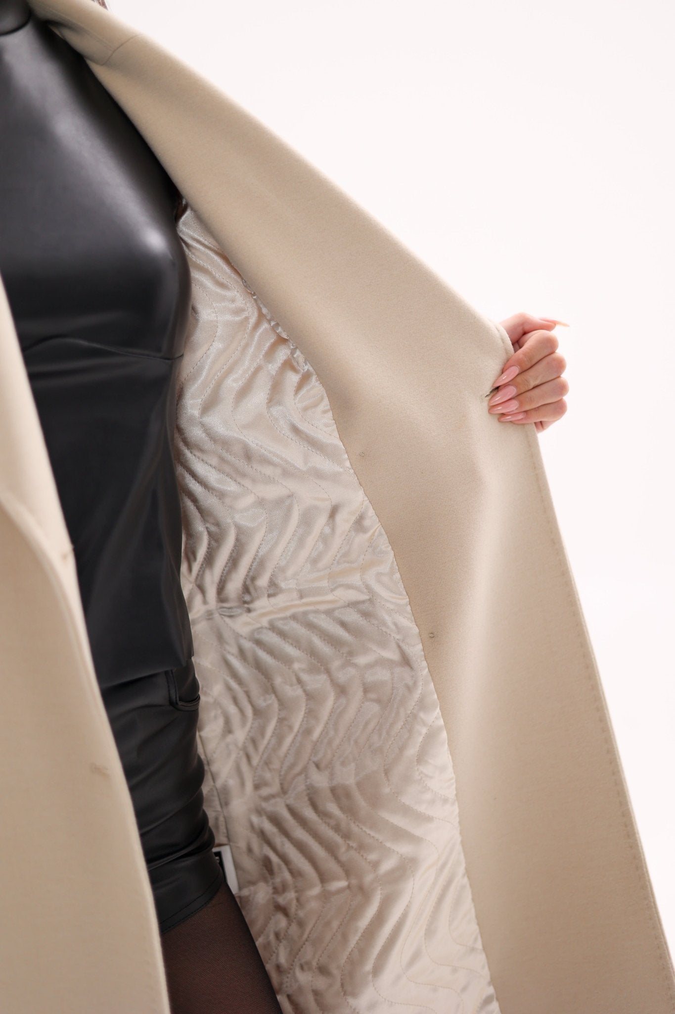 Denise Cashmere Blend Overcoat in Nude - Overture Gifts