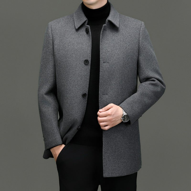Detachable-lining Casual Wool Coat - Overture Gifts