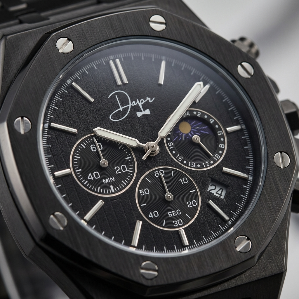 ChronoLunar Black Edition — All-Black Chronograph Watch with Moon Phase