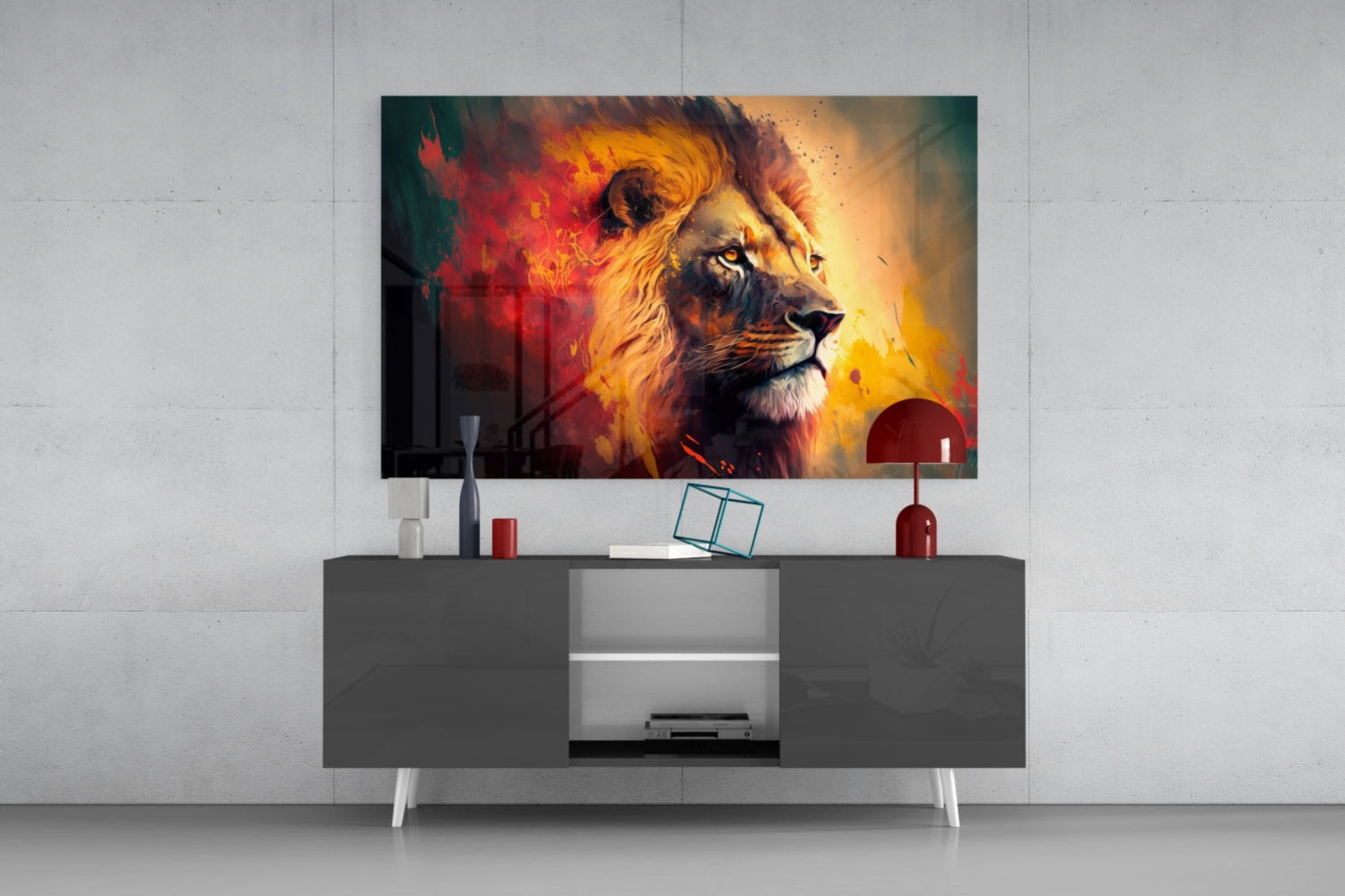 Nobility of the Lion Glass Wall Art || Designer Collection