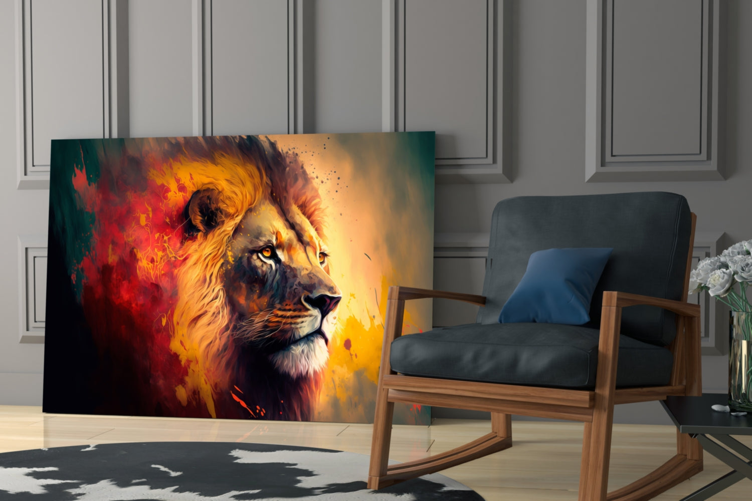 Nobility of the Lion Glass Wall Art || Designer Collection