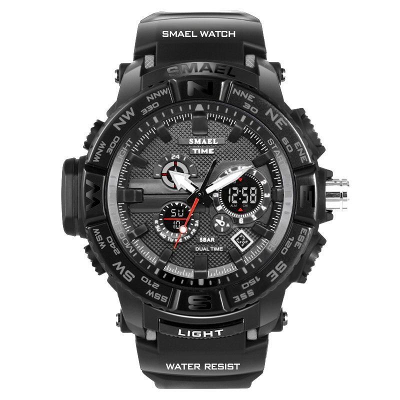 New Luxury Sport Watch With Dual Display LED Digital Analog Electronic Quartz Display and Waterproof 30M protection