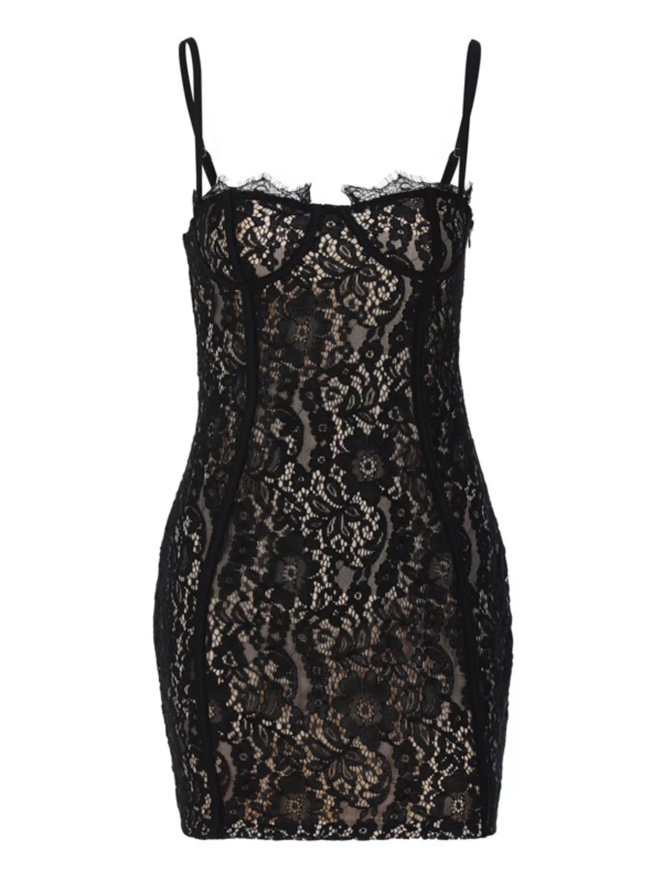 Lace Spaghetti Strap Mini Dress