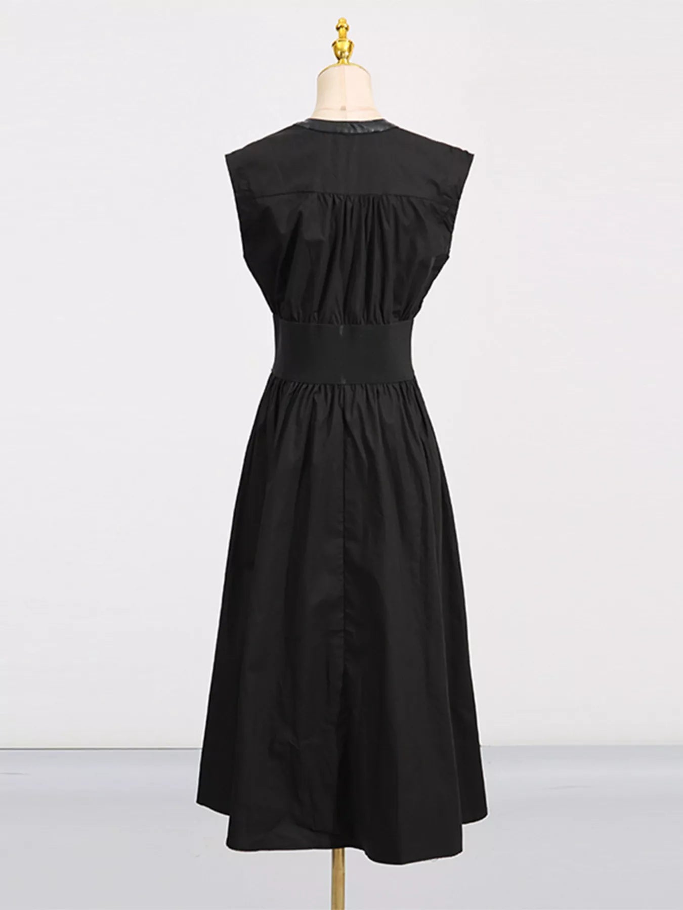 Lace-Up Corset Sleeveless Midi Dress