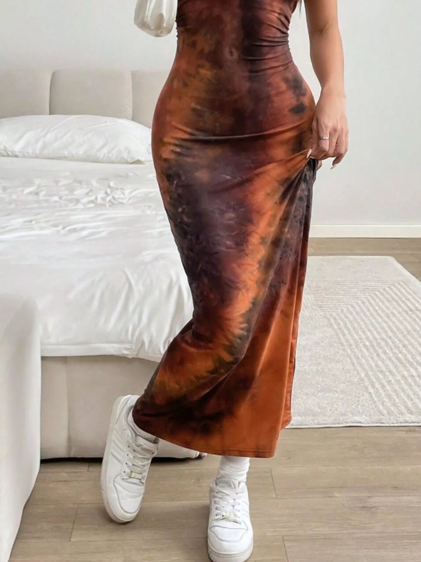 Tie-Dye Bodycon Maxi Dress