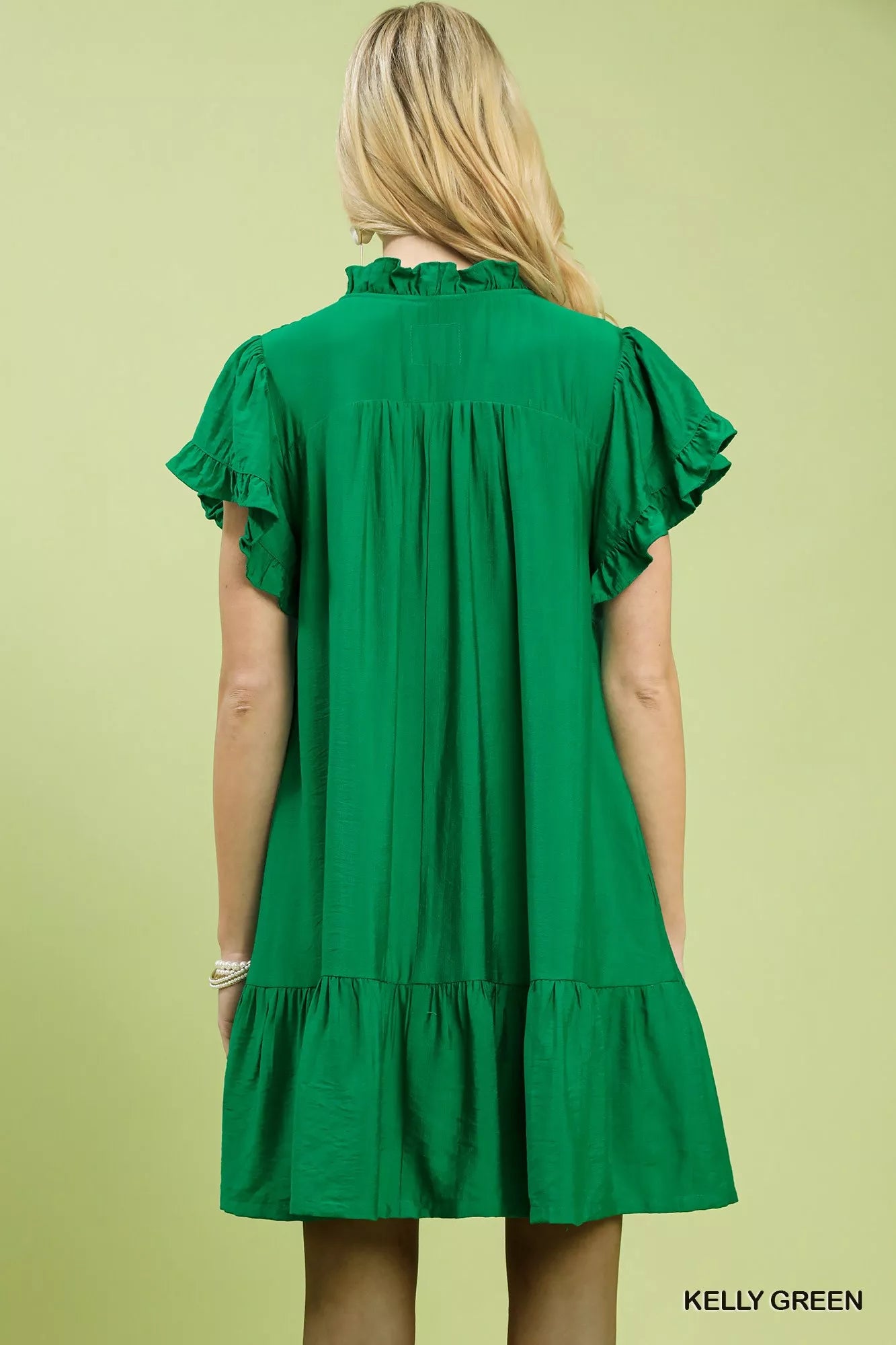 Umgee Smocked Ruffle Babydoll Mini Dress