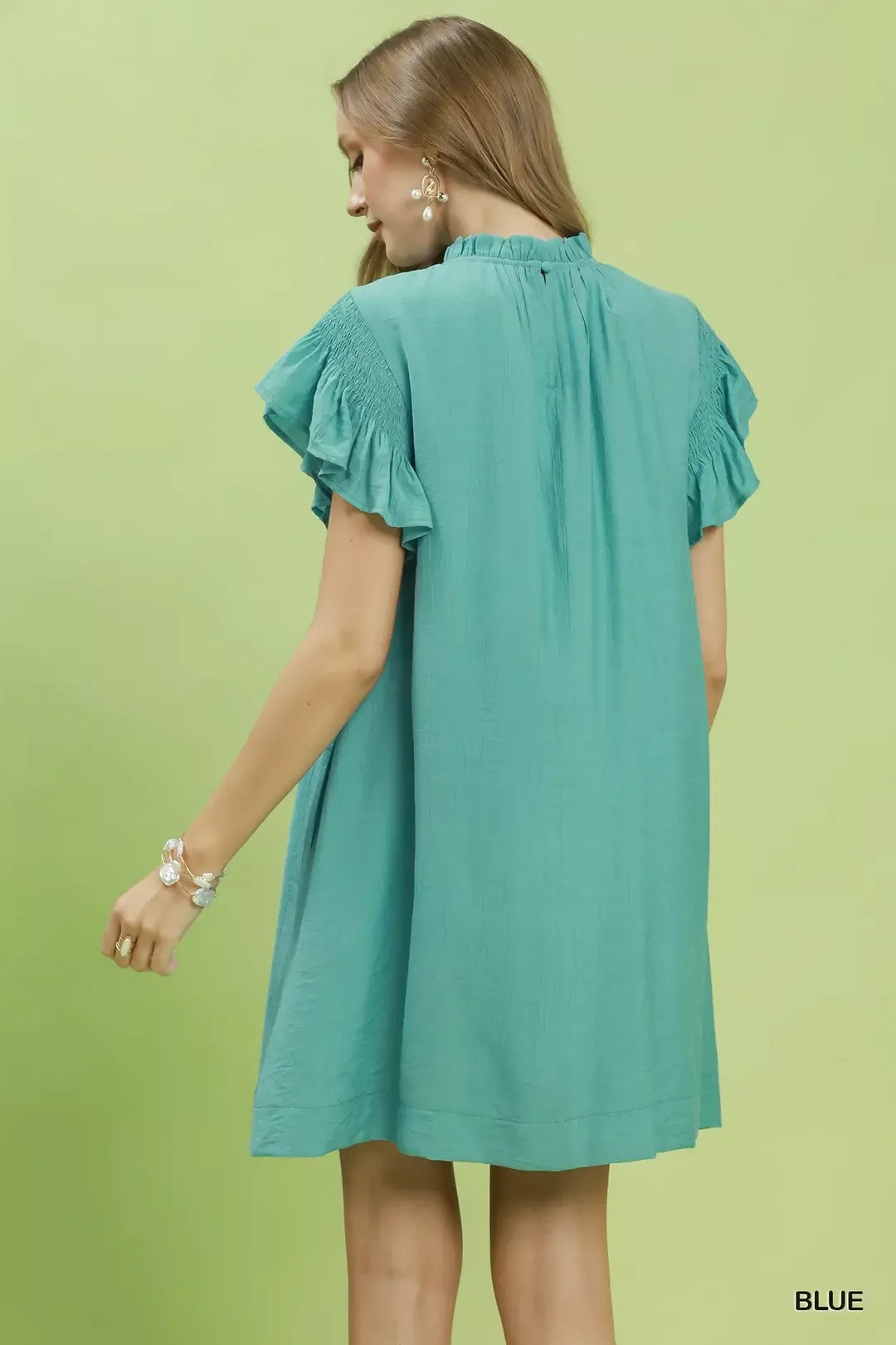 Umgee Ruffle Flutter Sleeve Dress
