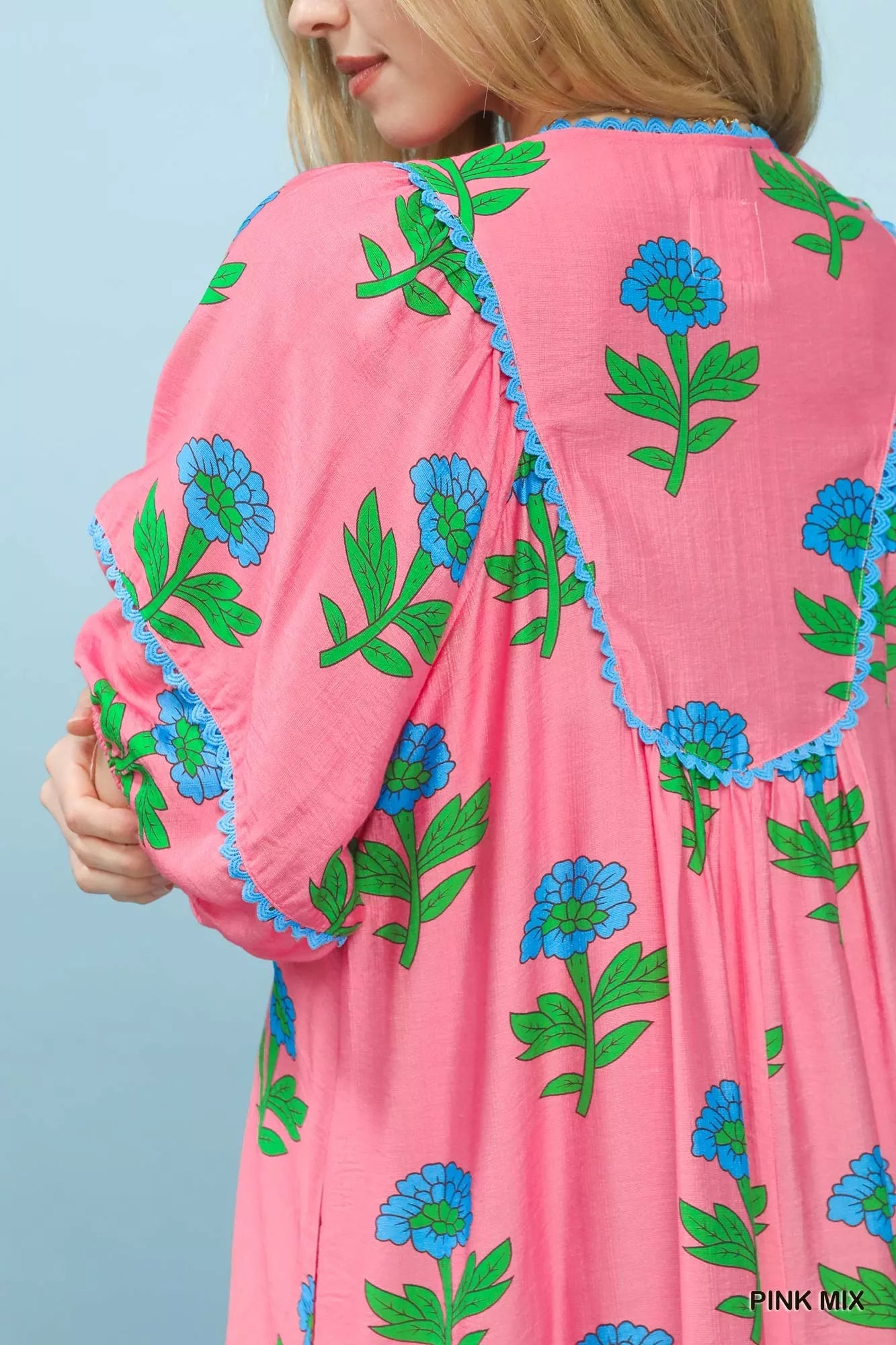 Umgee Floral Print Midi Dress