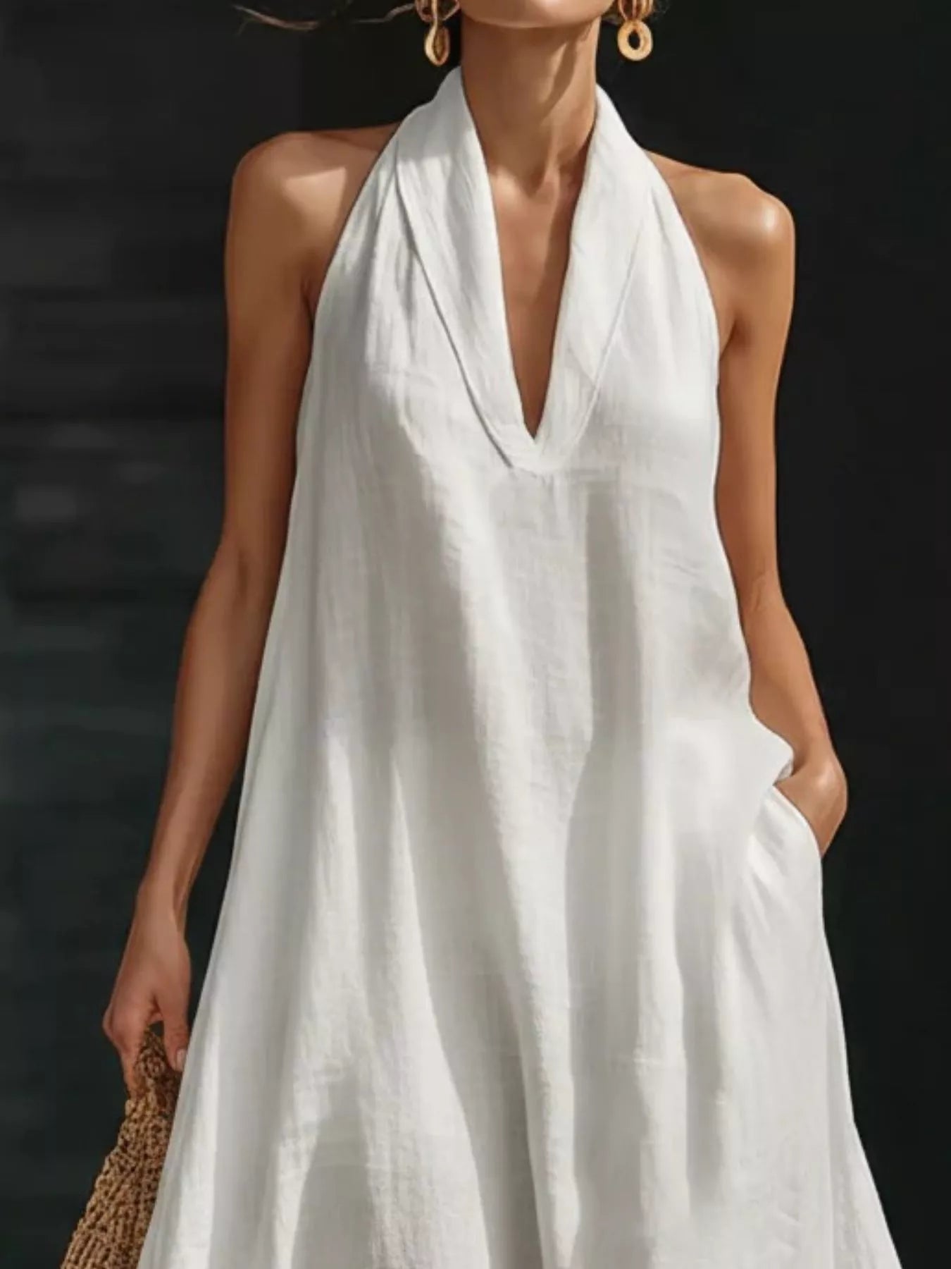 Full Size Halter Neck Sleeveless Maxi Dress Plus Size