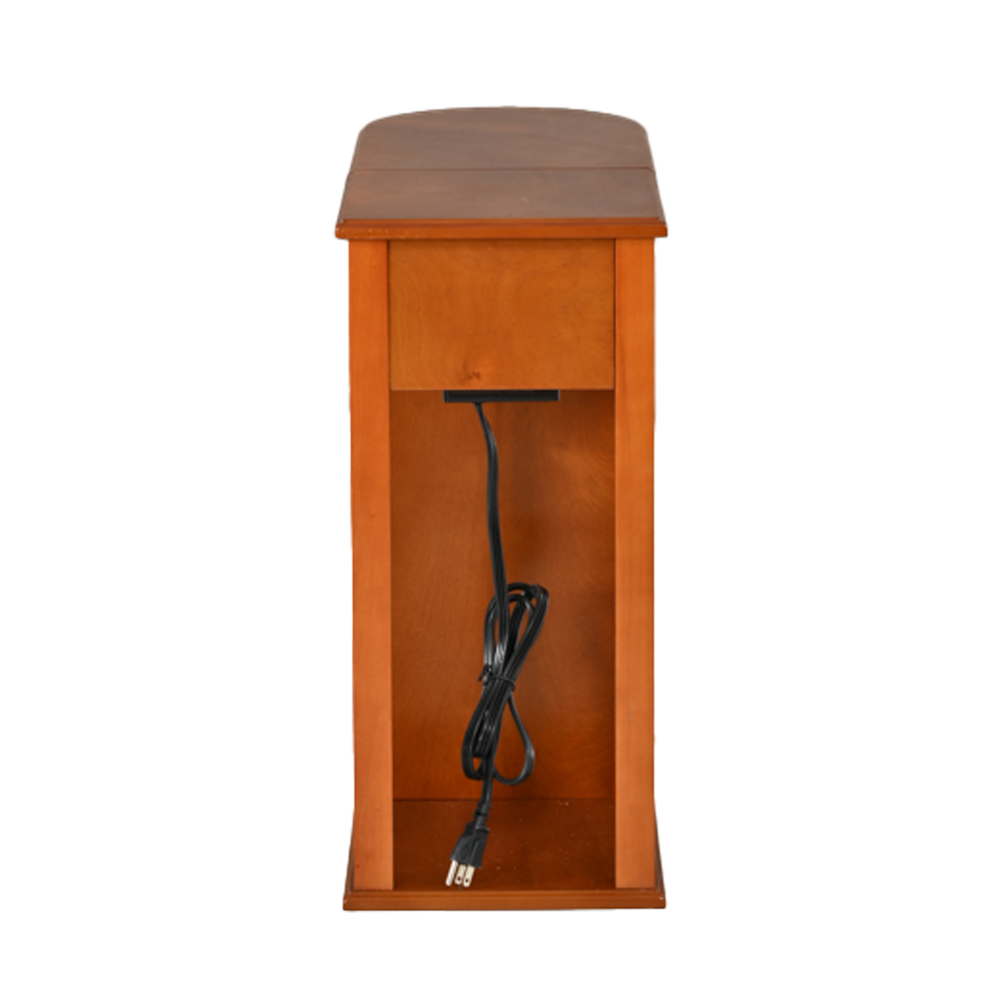 Modern End Table with Hidden Cup Holder Drawer & Charging Station