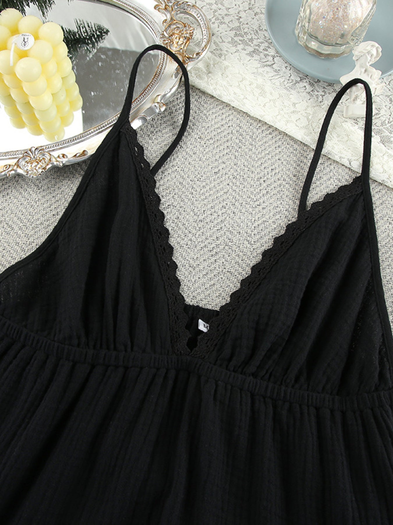 V-Neck Tiered Mini Dress
