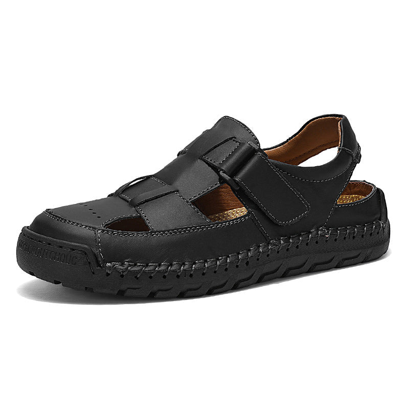 Mens Sandals Summer Full-grain Leather