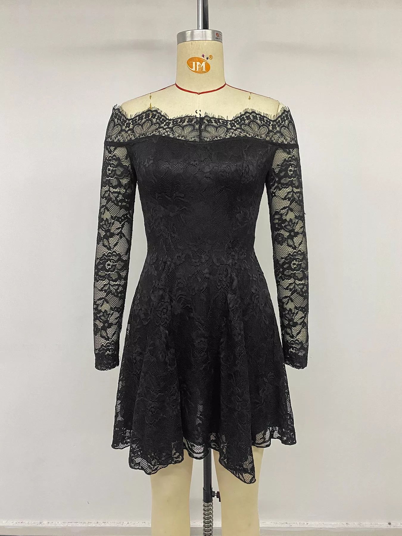 Lace Off Shoulder Mini Dress