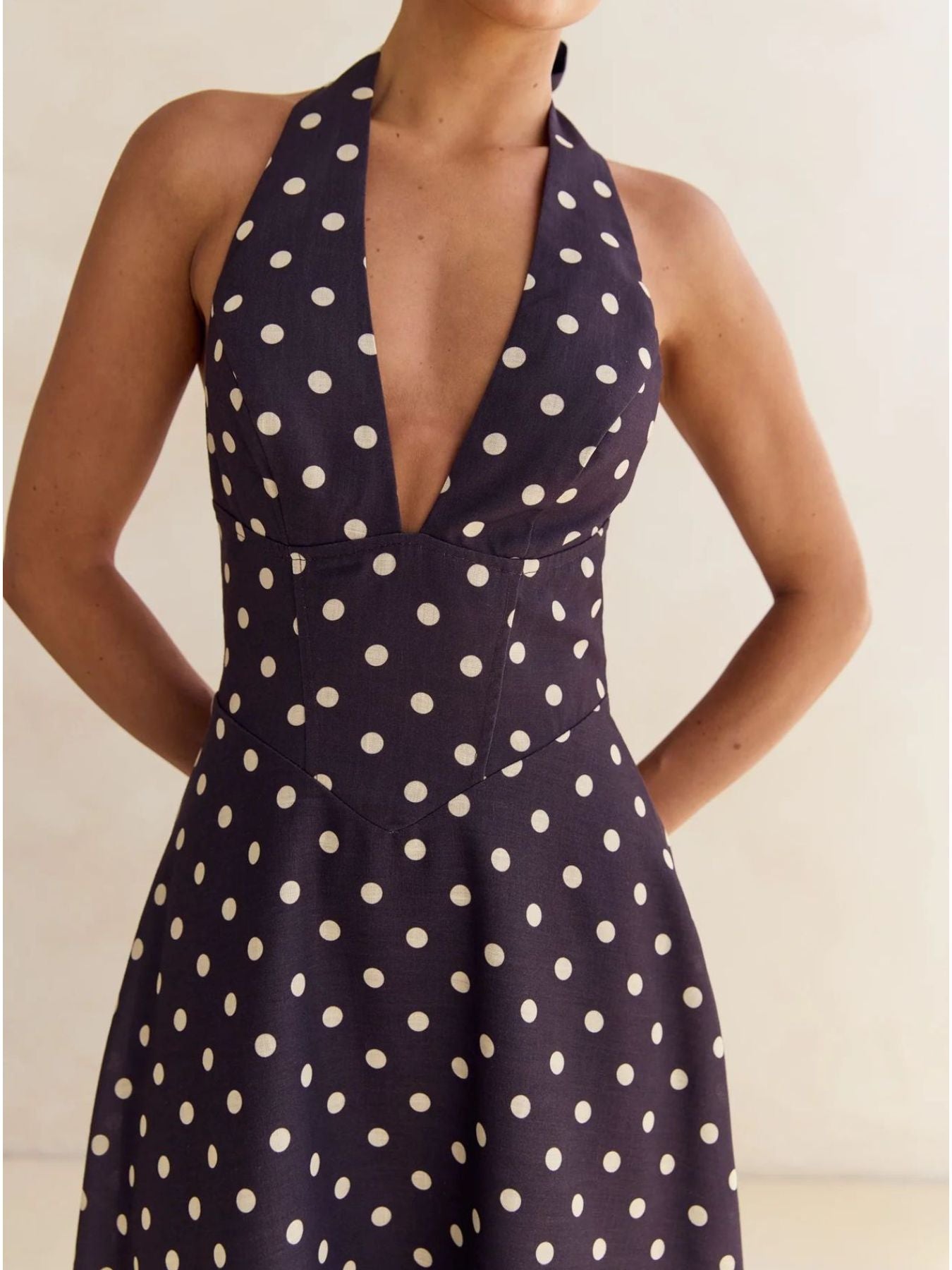 Floral Print Halter Neck Maxi Dress