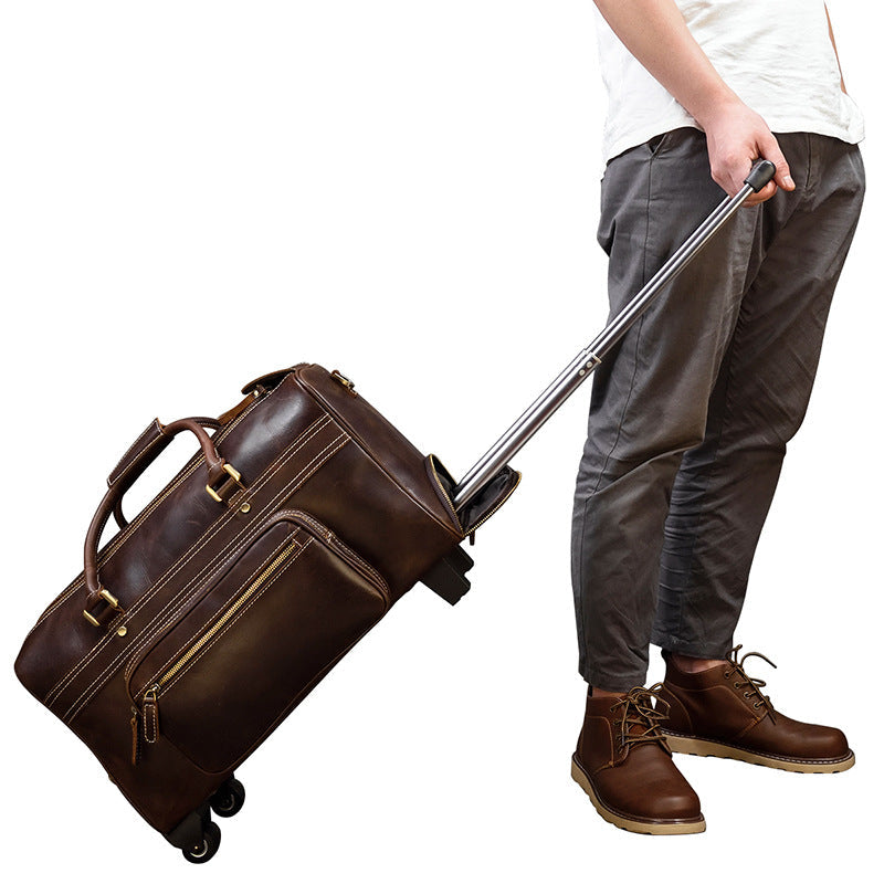 Men's Genuine Leather Retro Travel Bag