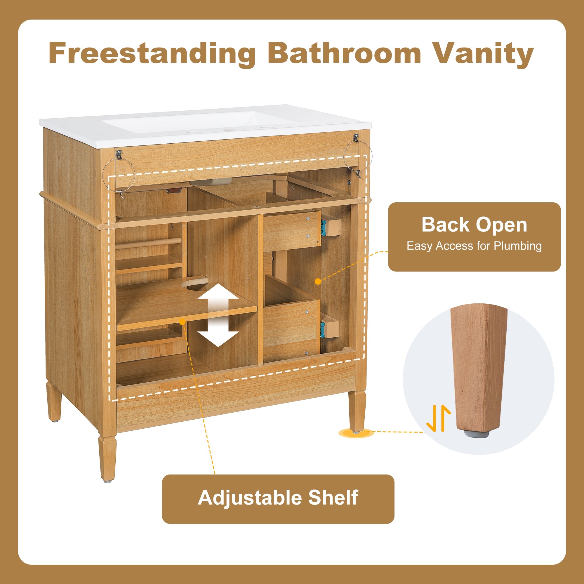30" Bathroom Vanity with Sink
