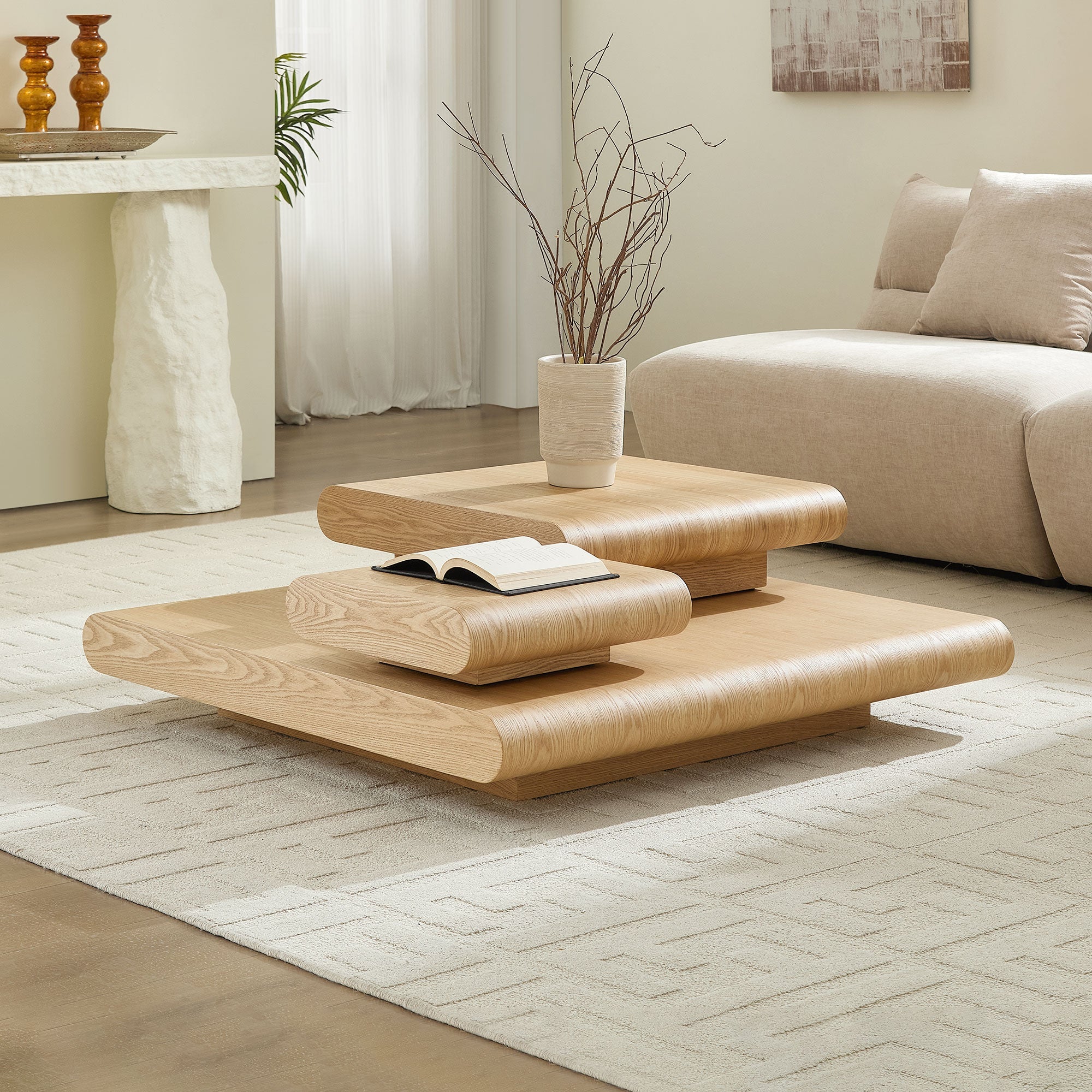 3-Piece Modular Stacking Coffee Table