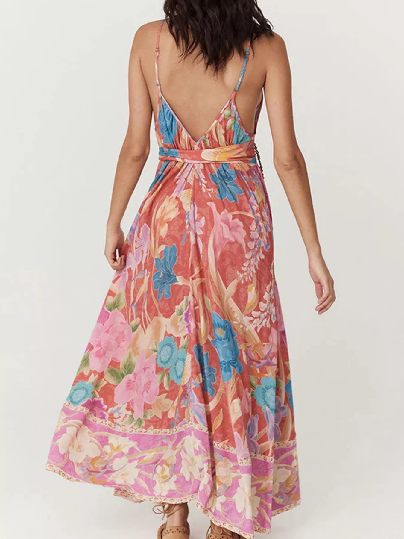 Floral Print Spaghetti Strap Maxi Dress