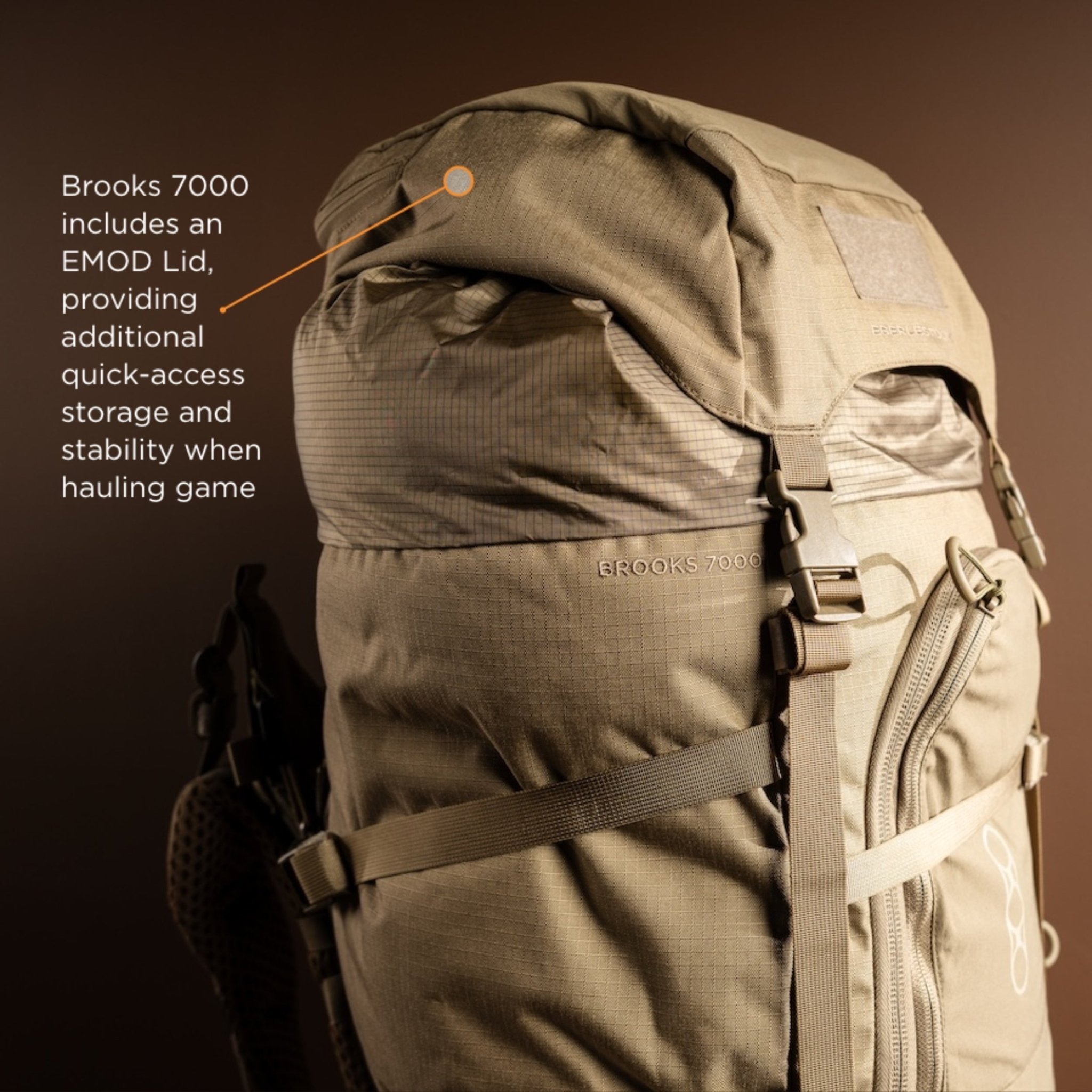 Eberlestock Brooks 7000 | Lightweight w/ EMOD Lid & Hydration Bladder Sleeve - Overture Gifts