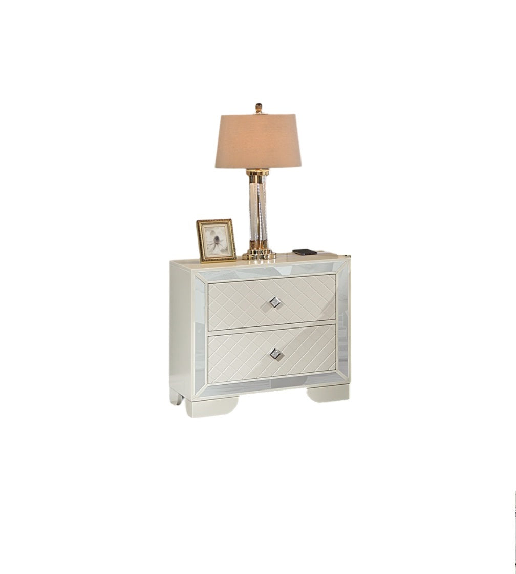 King Size Bed With LED And 2 Nightstands