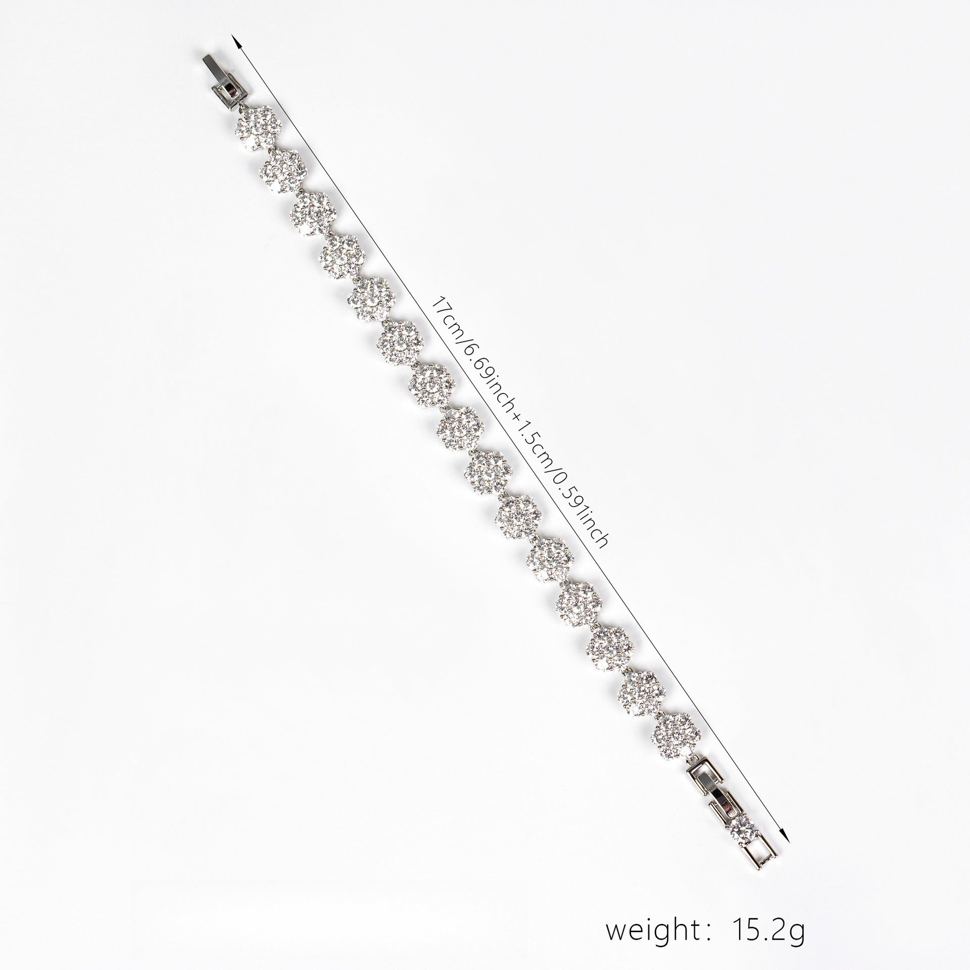 S925 Silver & Cubic Zirconia Camellia Bracelet