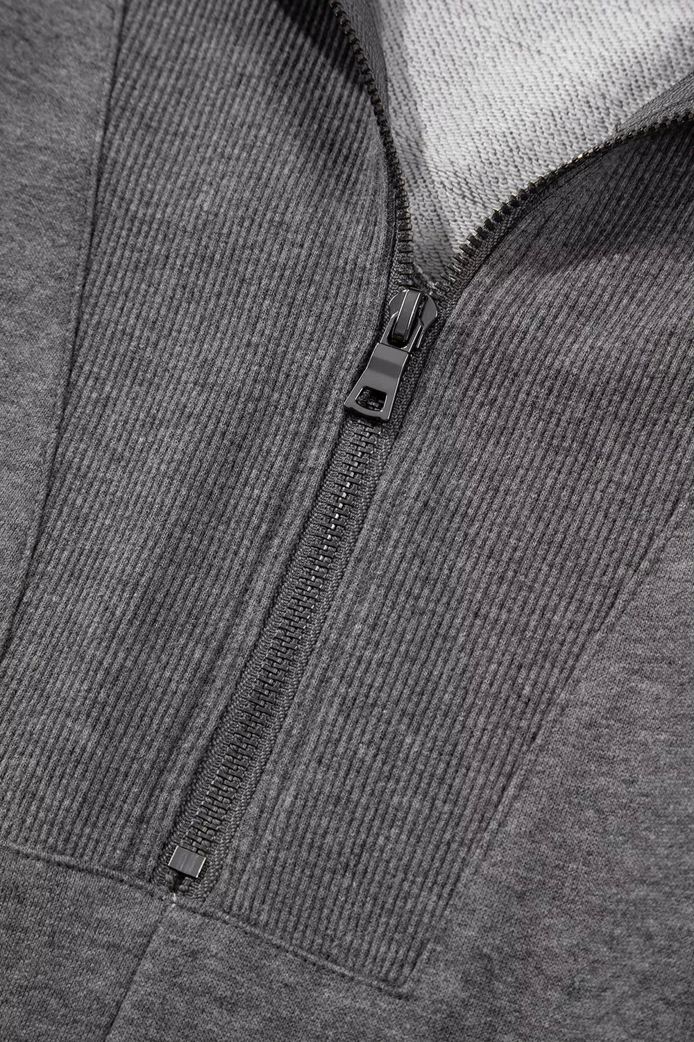 Zip Front Long Sleeve Sweatshirt Dress