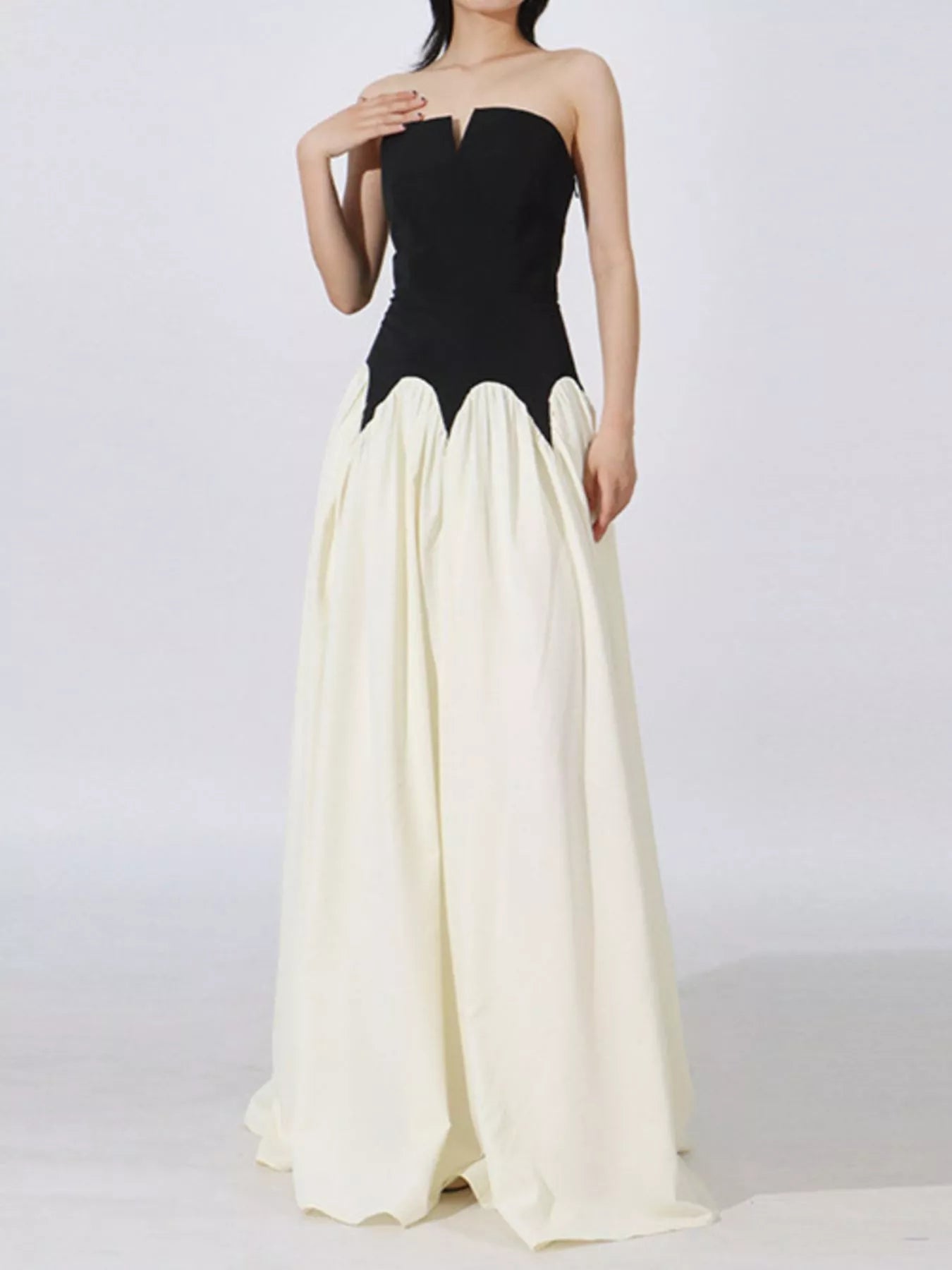 Two Tone Tube Maxi Dress