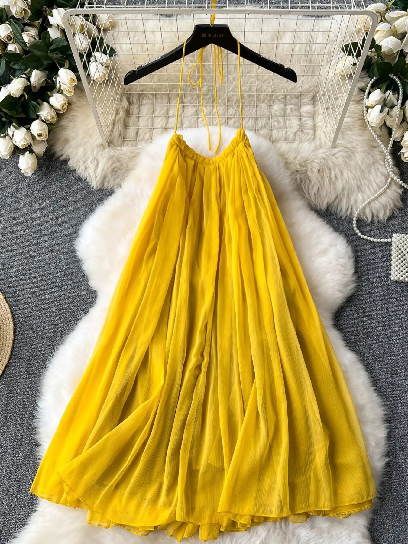 Backless Halter Neck Dress