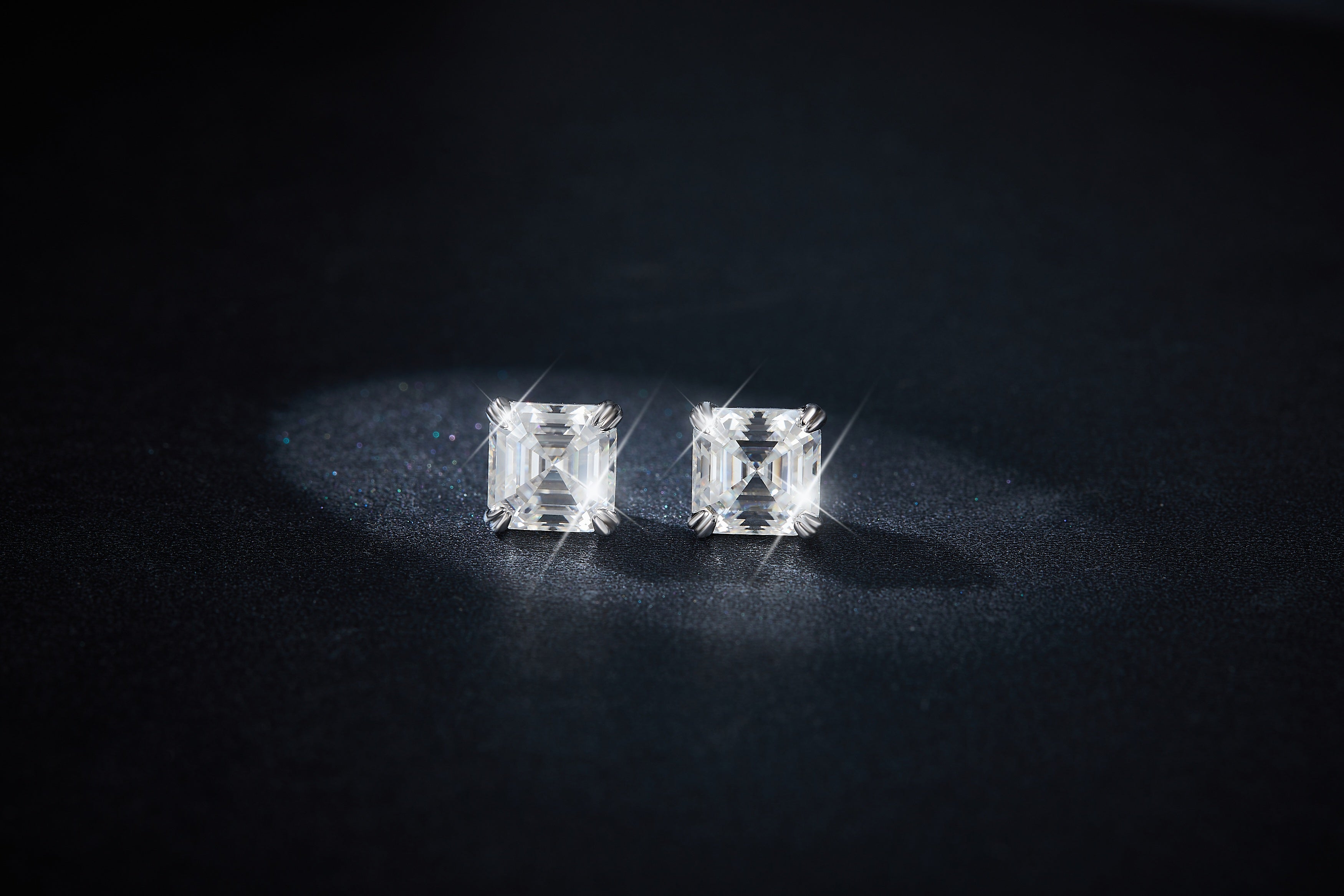 S925 Sterling Silver 6x8mm Emerald Cut Moissanite Stud Earrings Octagon Solitaire With GRA Certificate Platinum Plated Jewelry Gift Box Set For Women & Men