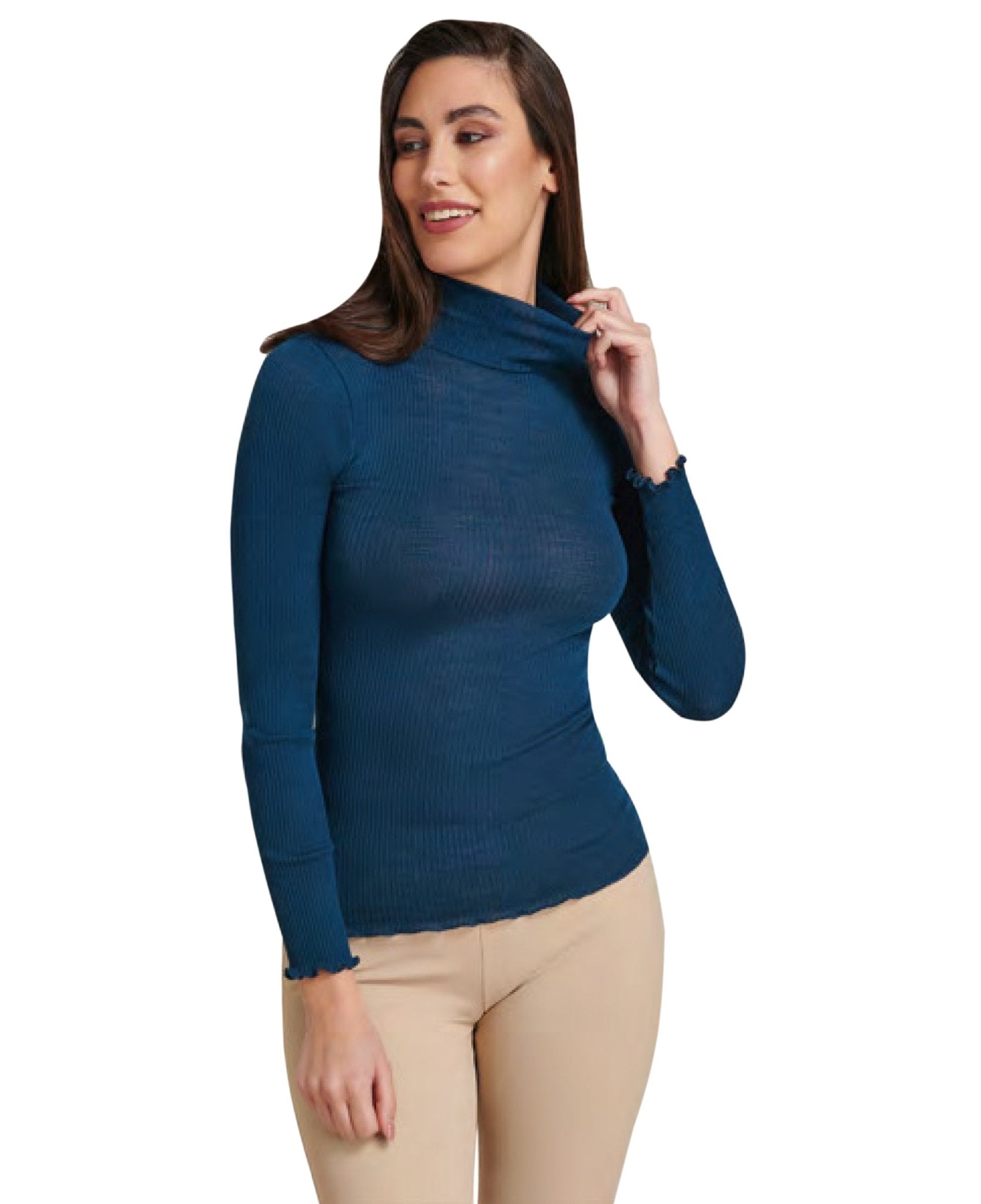 EGi Luxury Wool Silk Turtleneck Long Sleeve Top. Proudly Made in Italy (1494) - Overture Gifts