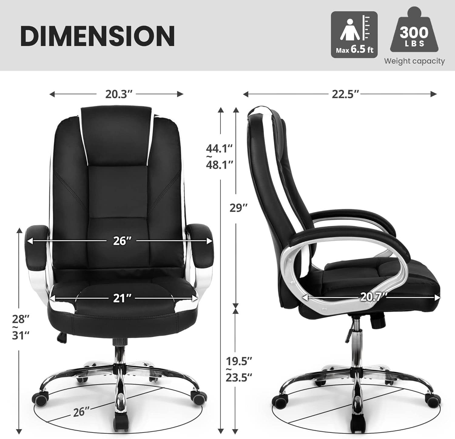 Ergonomic Black Leather Office Chair With Lumbar Support - Overture Gifts