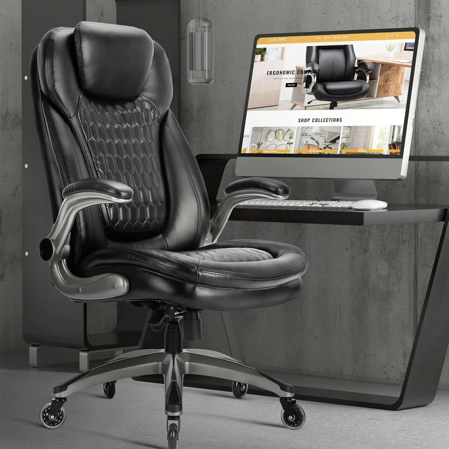 Ergonomic High Back Leather Office Chair For Home Use - Overture Gifts